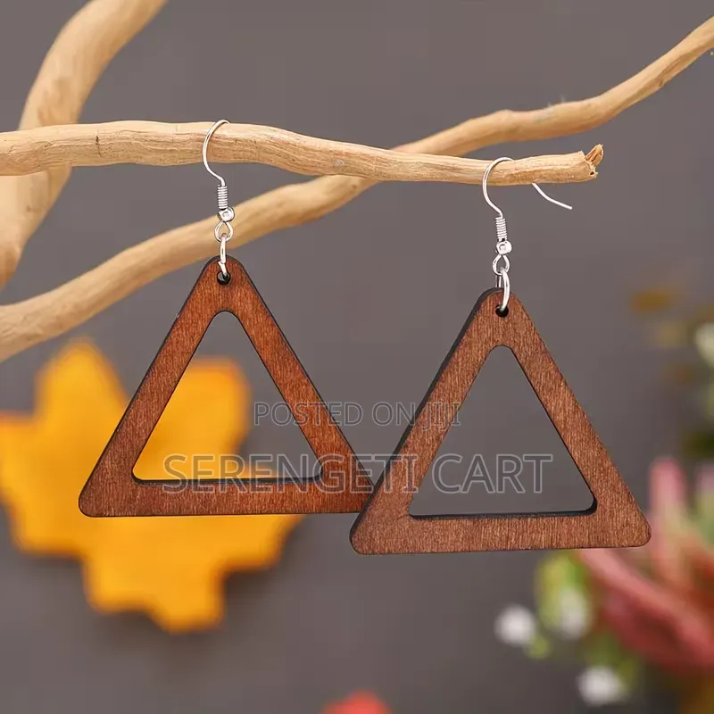 Wooden Earrings, Drop African Earrings, Lightweight Bohemian Style.