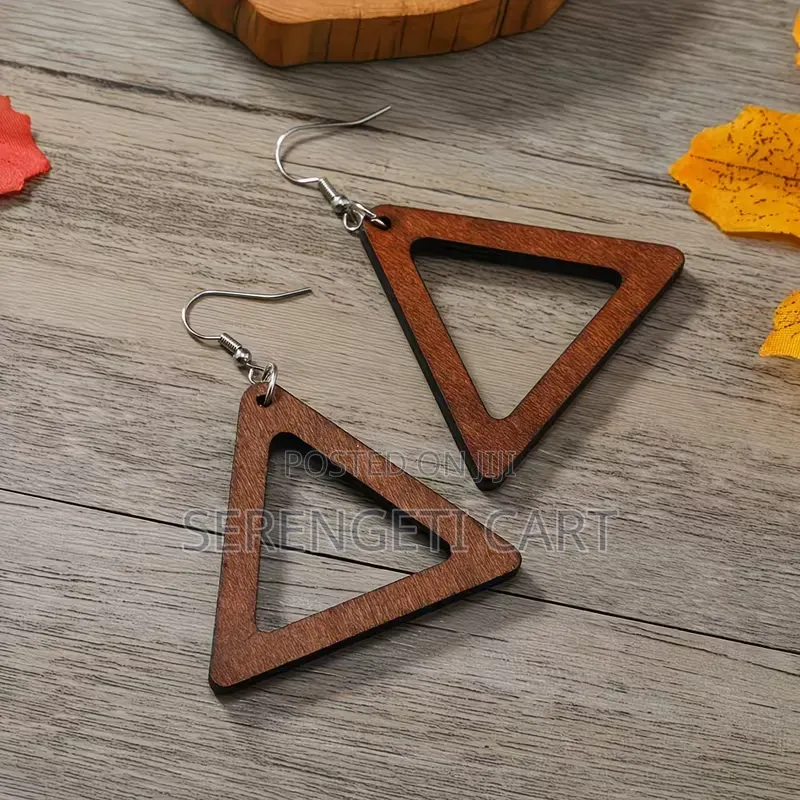 Wooden Earrings, Drop African Earrings, Lightweight Bohemian Style.