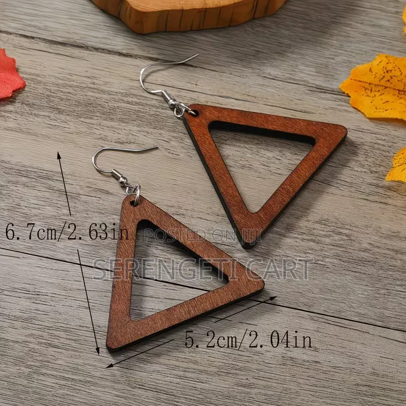 Wooden Earrings, Drop African Earrings, Lightweight Bohemian Style.