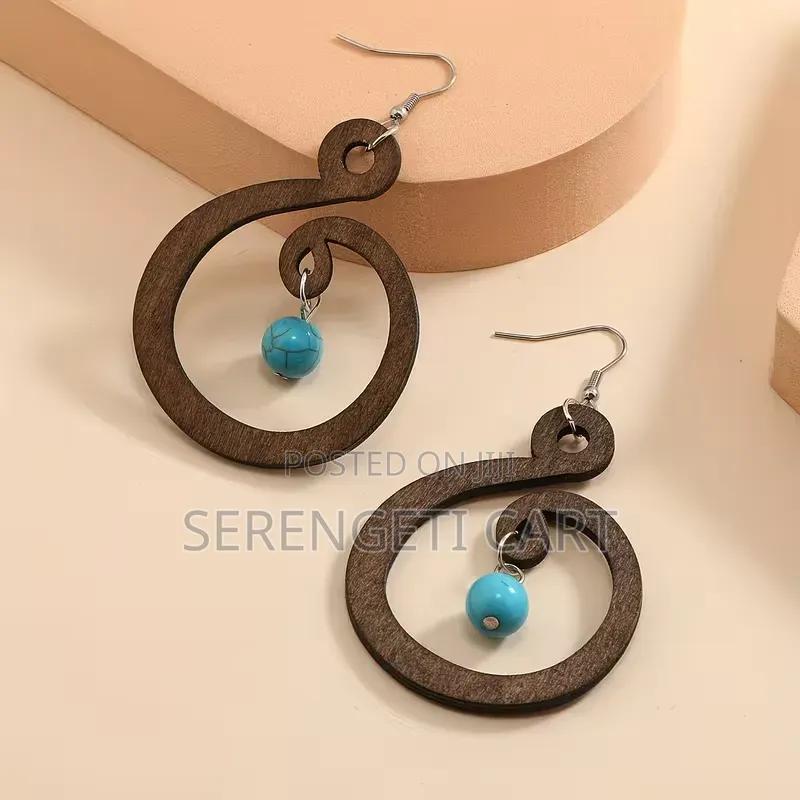 Wooden Earrings, Drop African Earrings, Lightweight Bohemian Style.