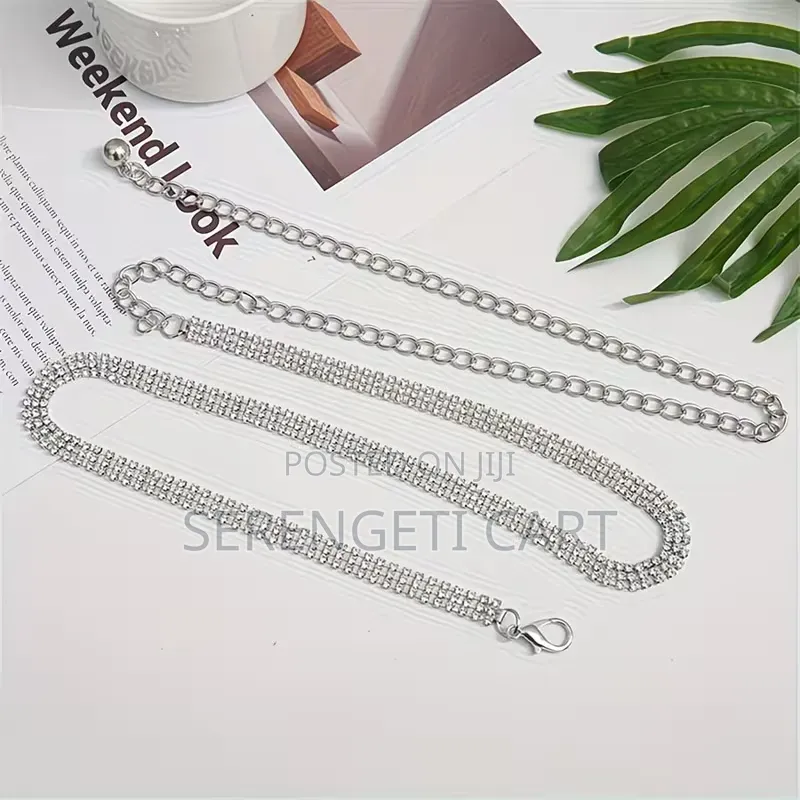 Women's Chain Belt, Rhinestone Inspired, Stylish