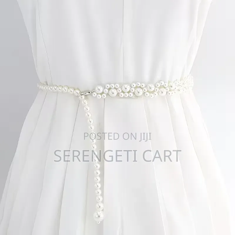 Women's Pearl Belt, Silver Gold