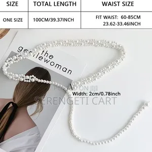 Women's Pearl Belt, Silver Gold