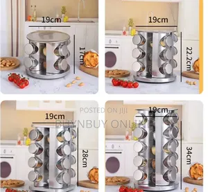 Revolving Spice Rack Set With Spice Jars