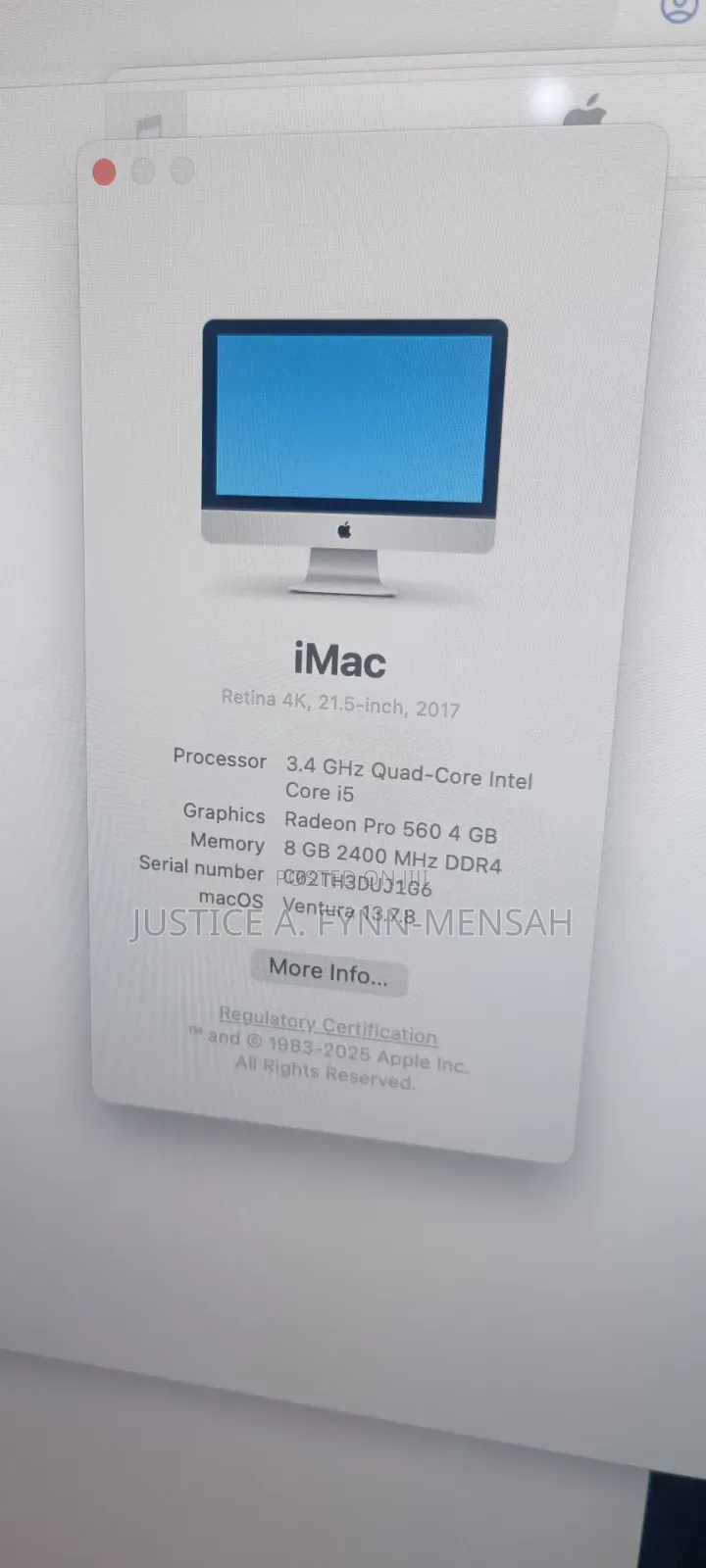New Desktop Computer Apple iMac 8GB HDD+SSD 1T