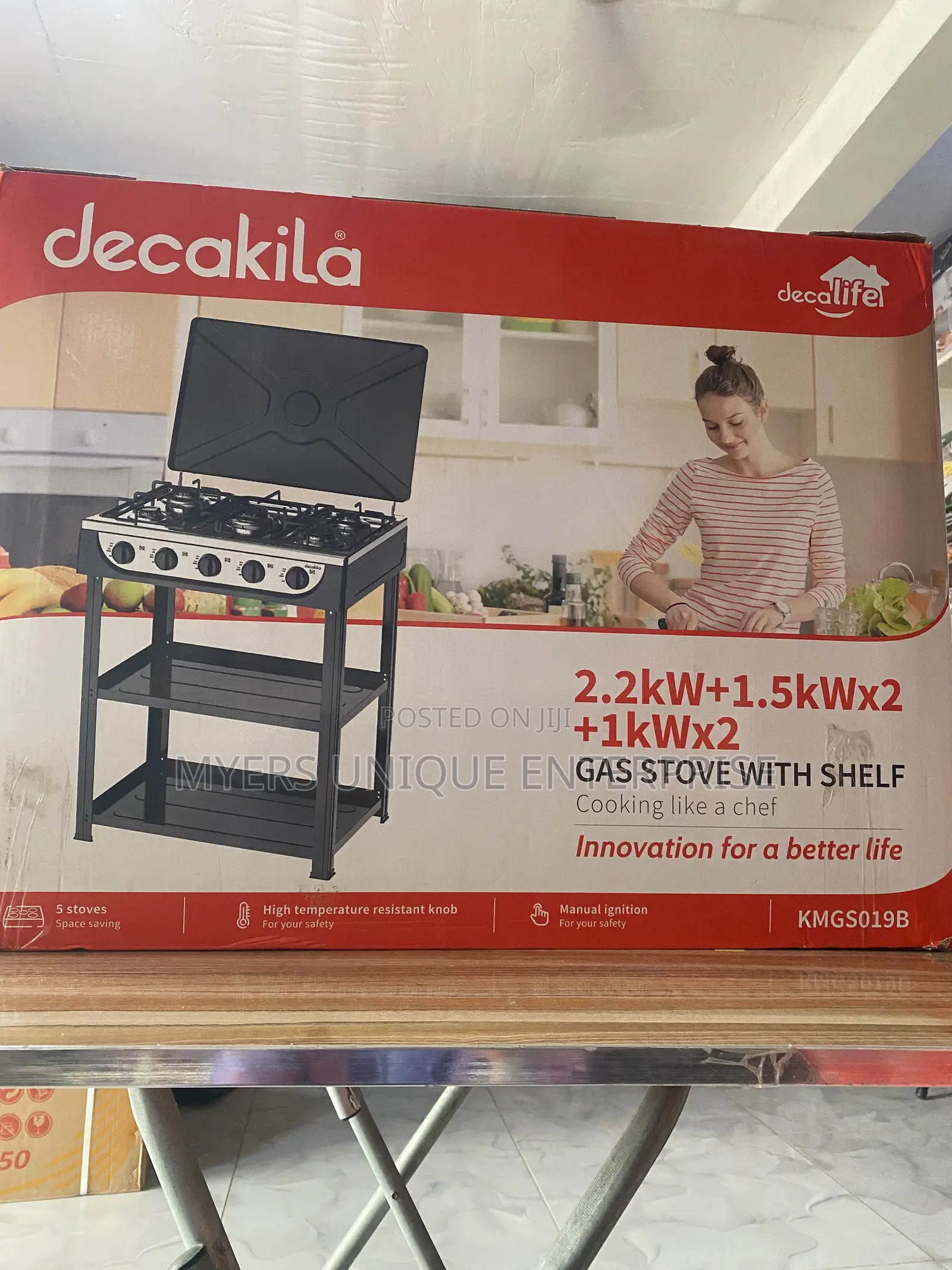 5 Burner Gas Cooking Stove Decakila-multi Size Burners