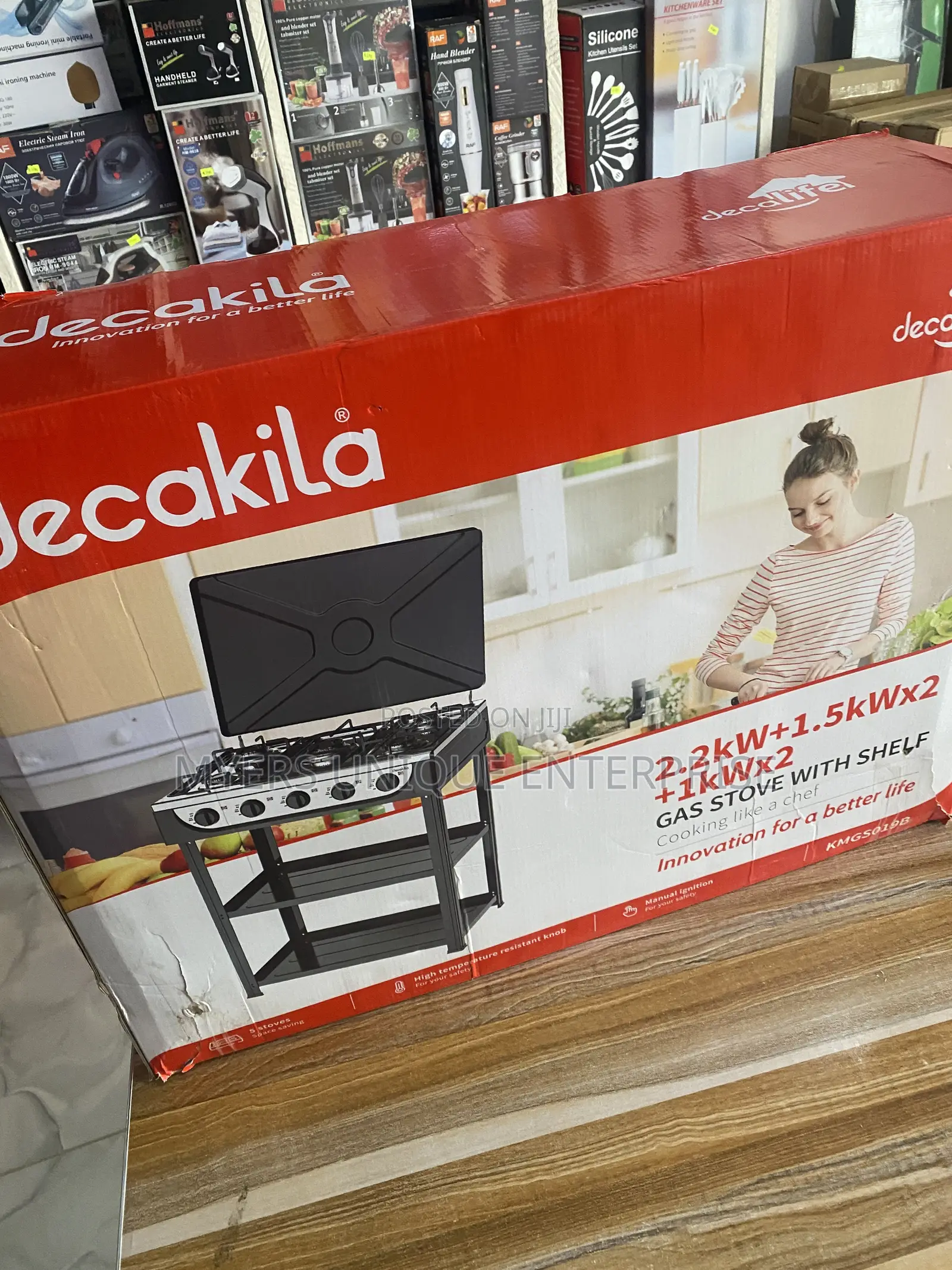 Decakila Gas Stove With Shelf-2 Tier Storage Stand