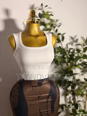 White Ribbed Sleeveless Crop Top