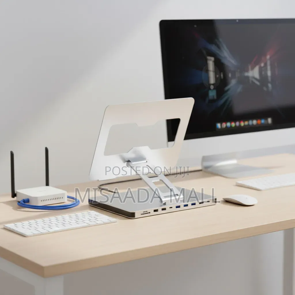10 in 1 Usb C Docking Station +Laptop Stander Hub