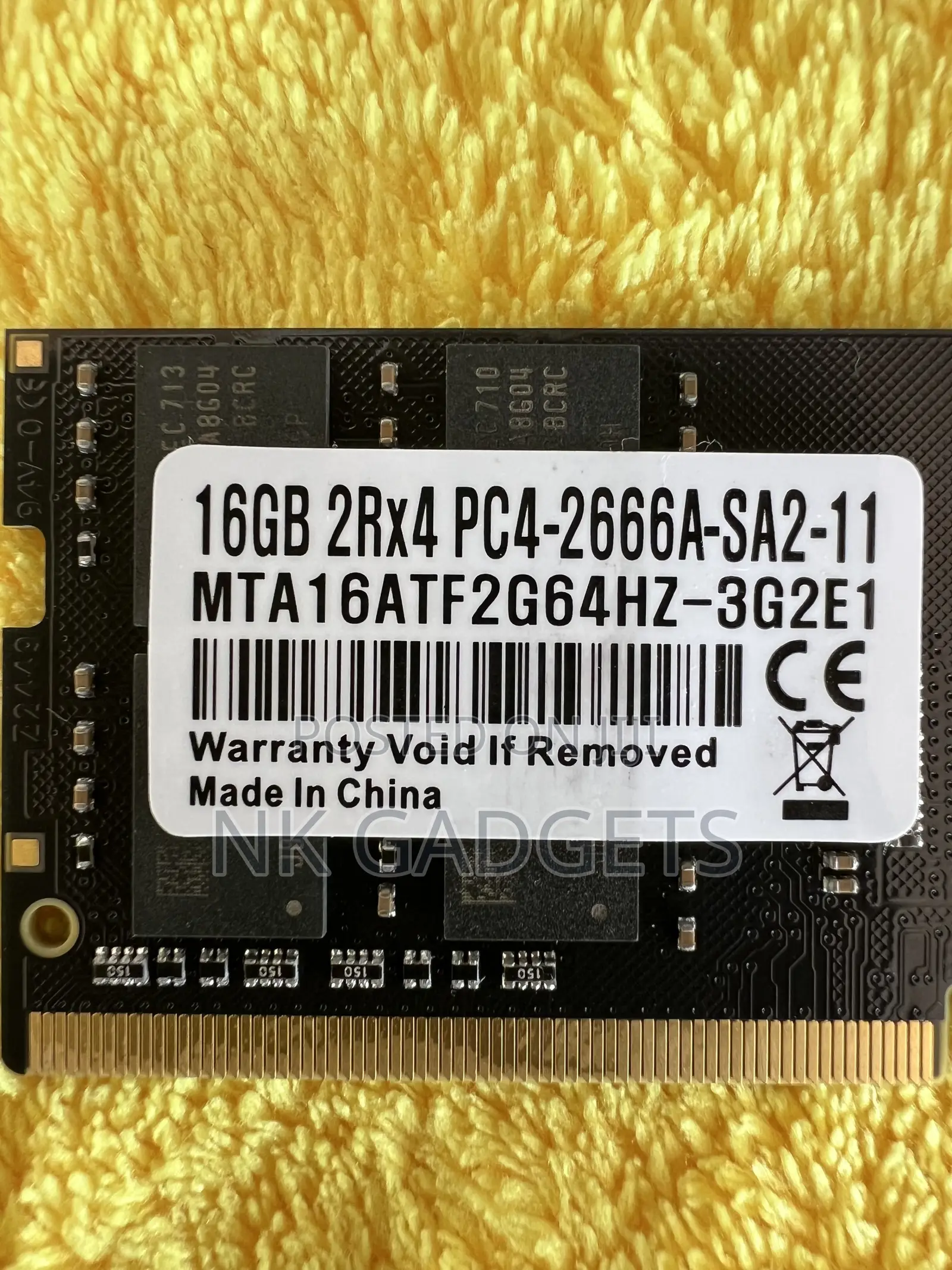 Micron 16gb 2rx4 Pc4-2666a-Sa2-11 Laptop Ram / Mta16atf2g64hz-3g2e1