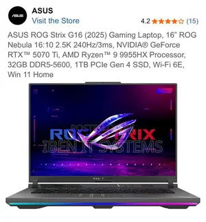 New Laptop Asus ROG Strix G16 32GB Intel Core Ultra 9 SSD 1T