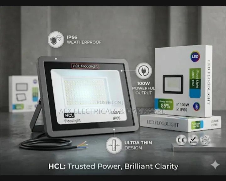 Ultra Thin Led Floodlight 100w Ip66 Energy Saving 85%