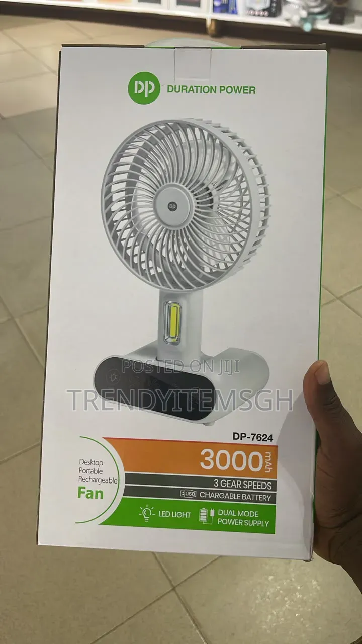 Rechargeable Fan With Led Light 3000mah