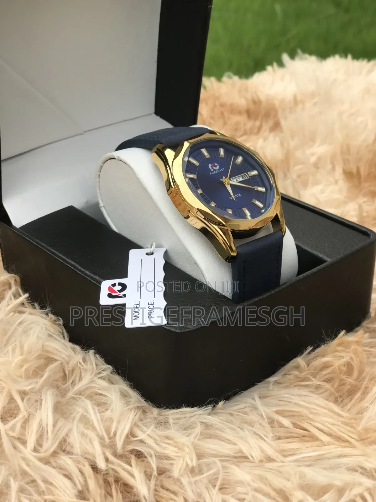 All Black Premium Leather Belt Watch — Accra"