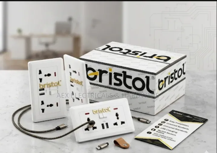 Bristol 2gang Universal Socket Usb 2yr Warranty