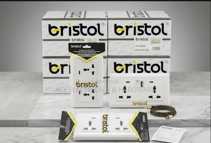 Bristol 2gang Universal Socket Usb 2yr Warranty