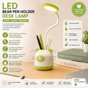 Led Bear Pen Holder Desk Lamp