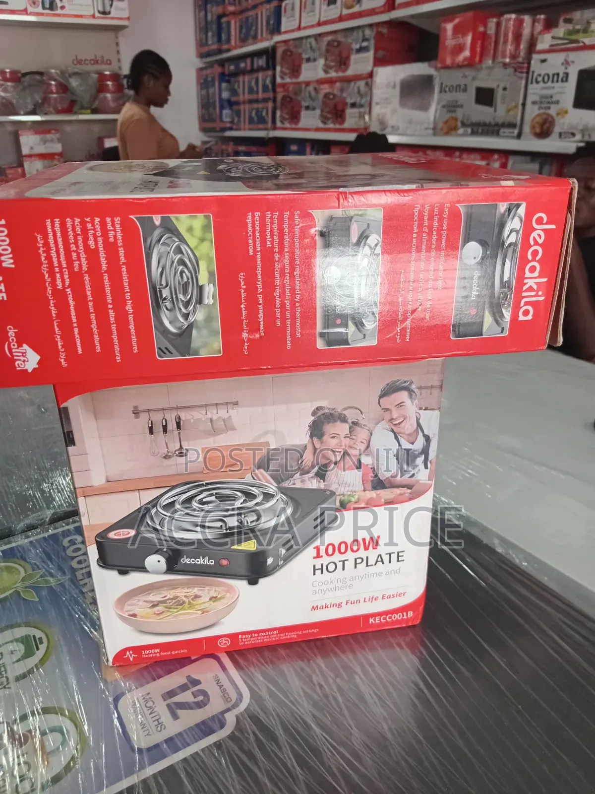 Original Decakila Electric Hot Plate Fast Heating 1000w