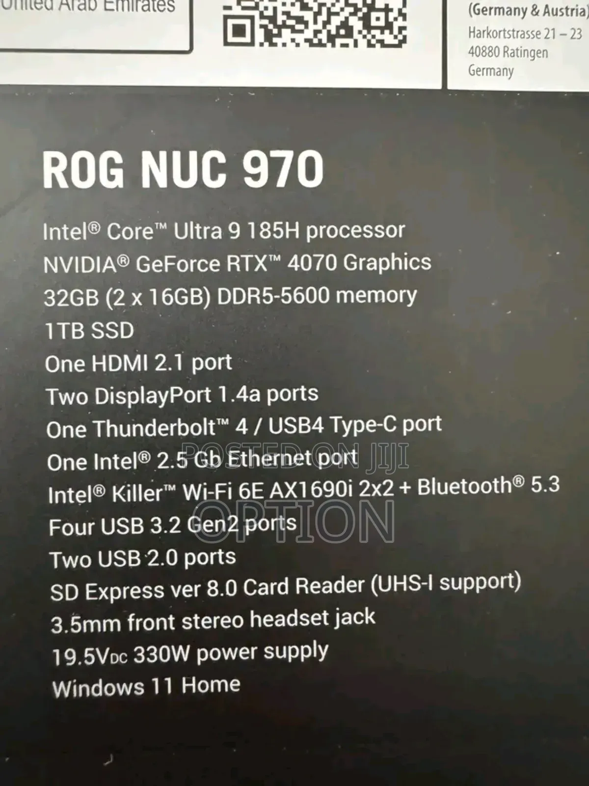 New Asus ROG STRIX GD30CI 32GB Intel Core Ultra 9 SSD 1T