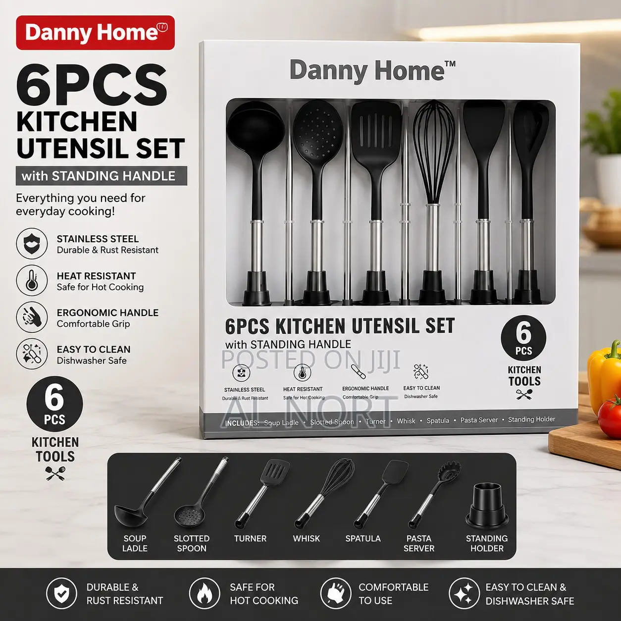 Danny Home 6pcs Kitchen Utensil Set