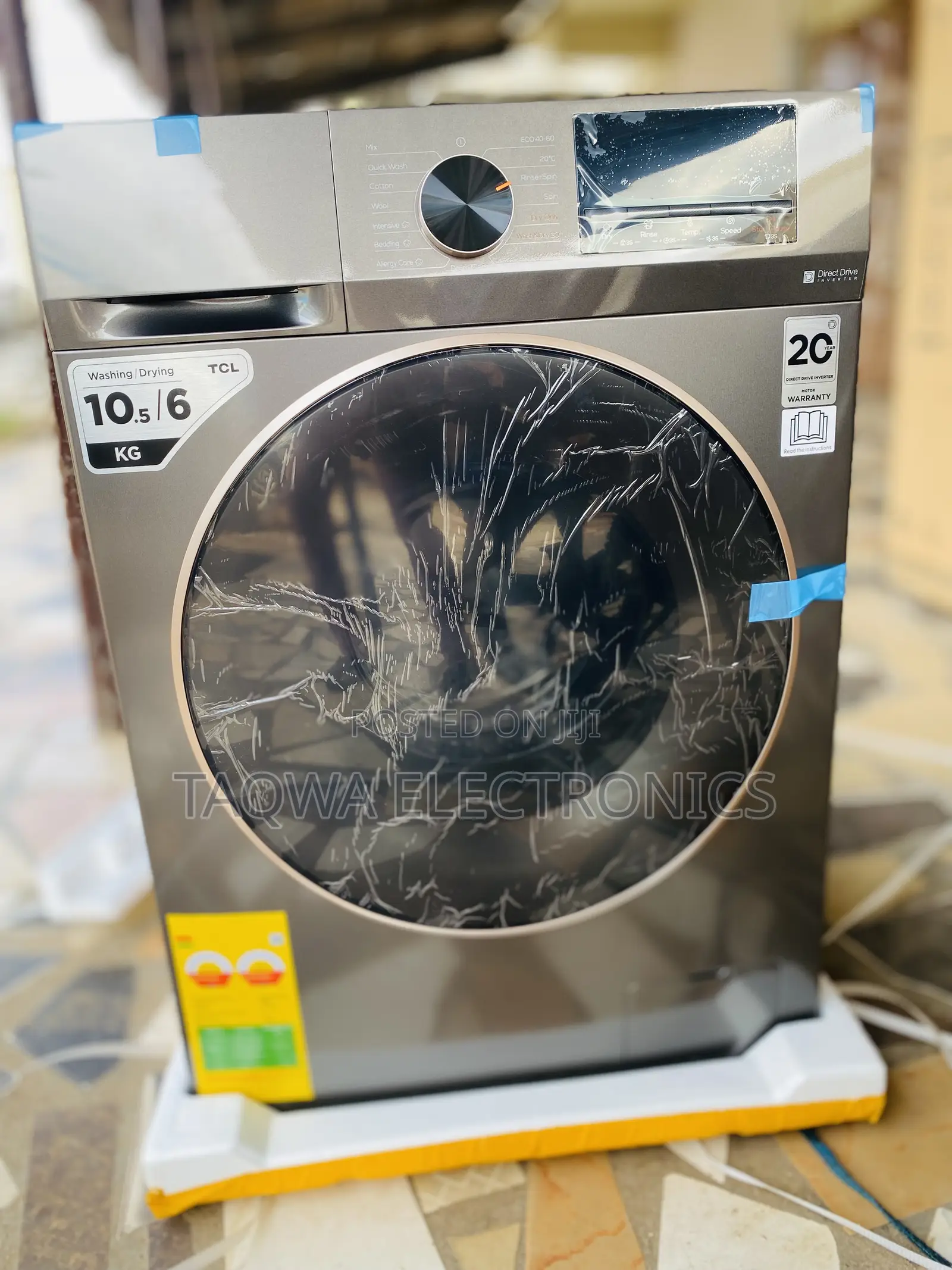 Efficient TCL 10.5kg Wash, 6kg Dry Front Load Washing Machine