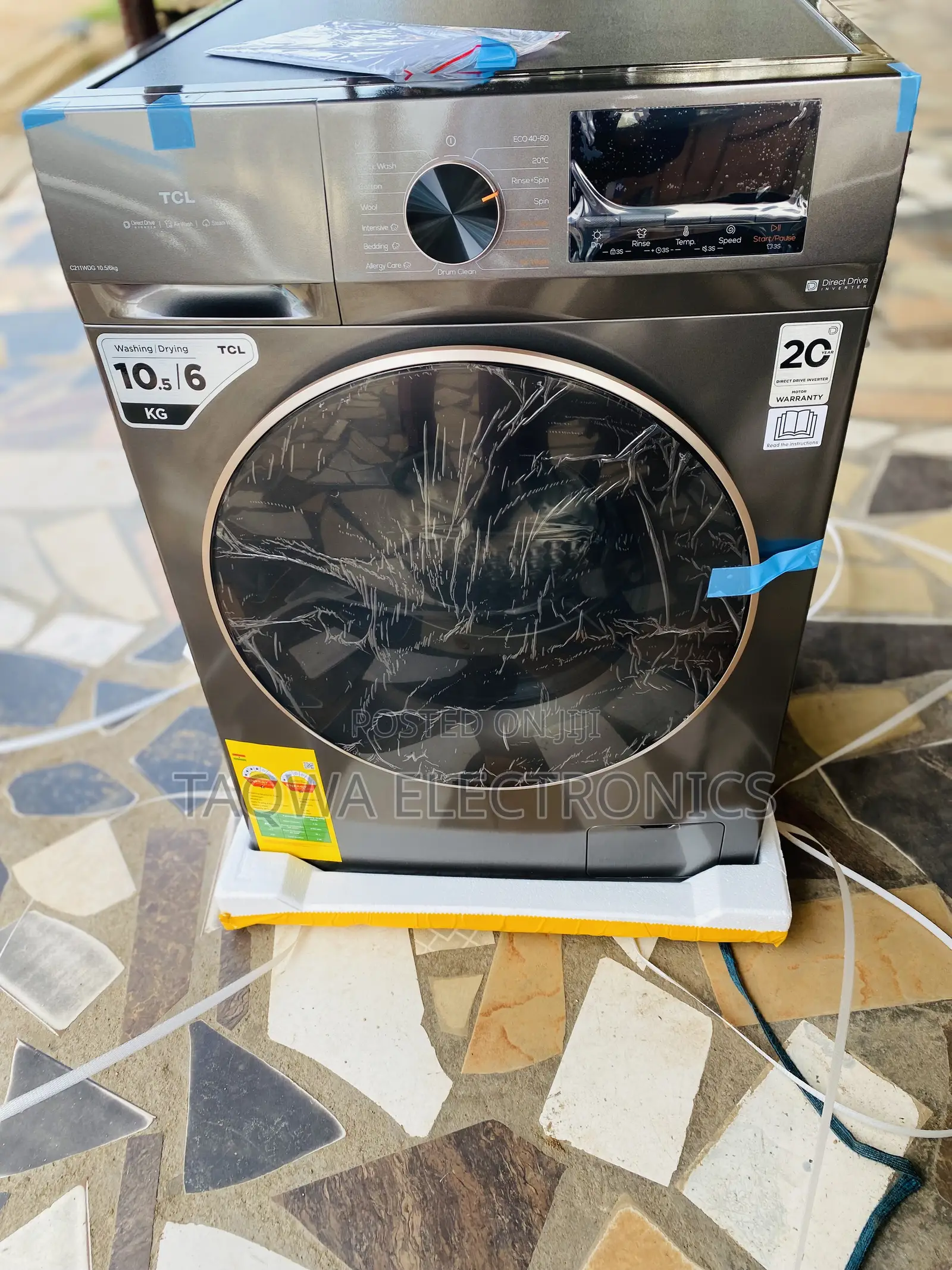 Efficient TCL 10.5kg Wash, 6kg Dry Front Load Washing Machine