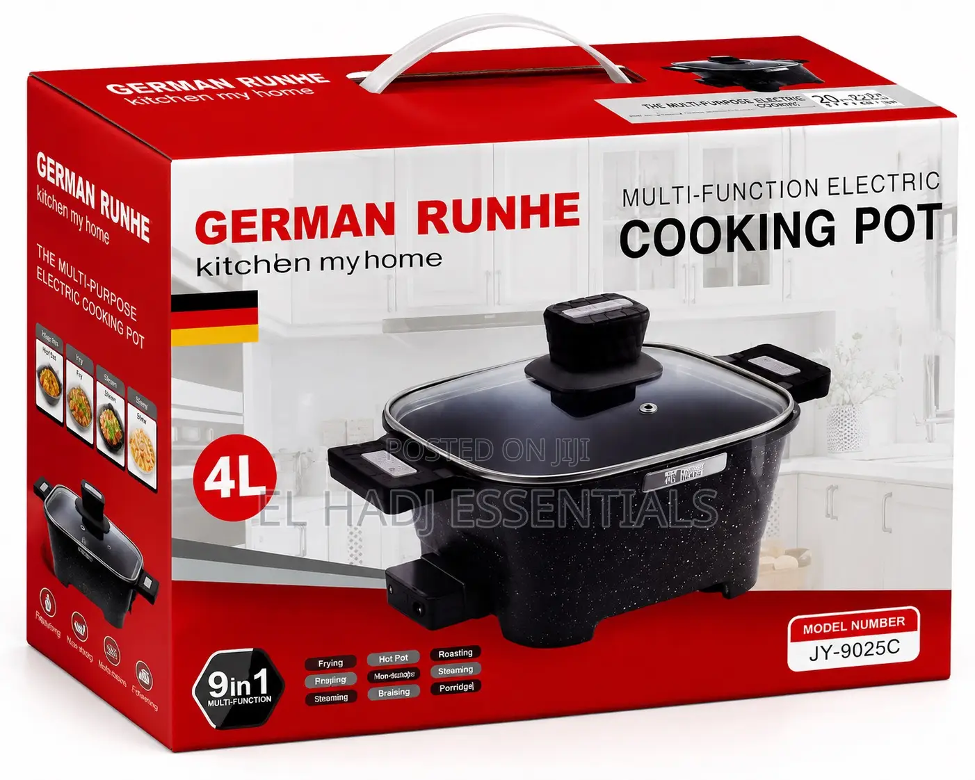 German Runhe 4l 9-in-1 Multi-Function Electric Cooking Pot