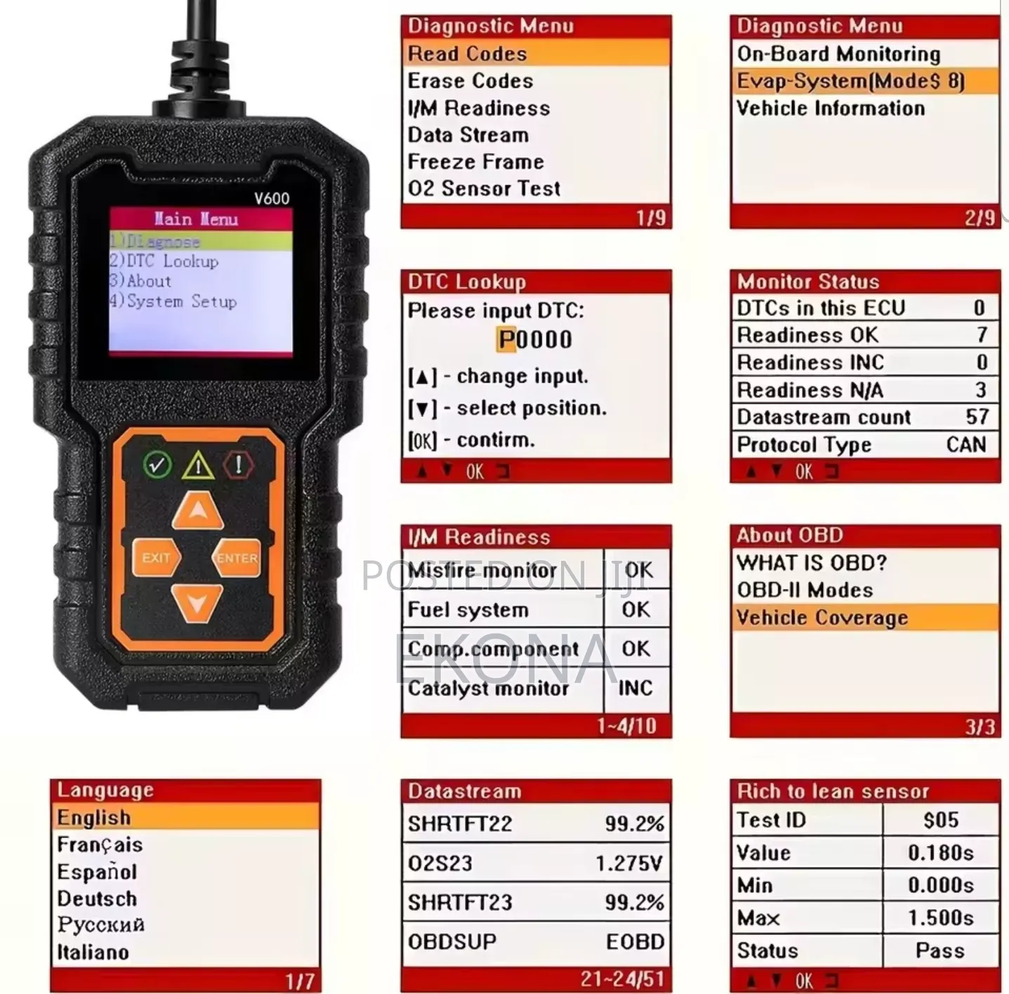 Professional Obd2 V600 Scanner, a Car Fault Code Reader