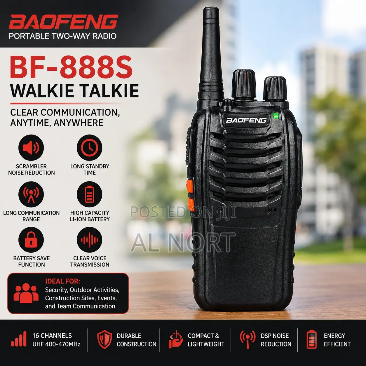 Baofeng Bf-888s Portable Two-Way Radio Walkie Talkie
