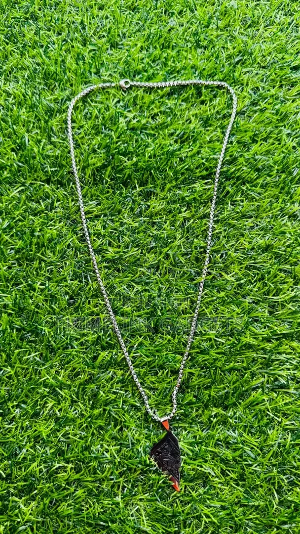 Half King of Spades Playing Card Mens 304 Stainless Steel Necklace
