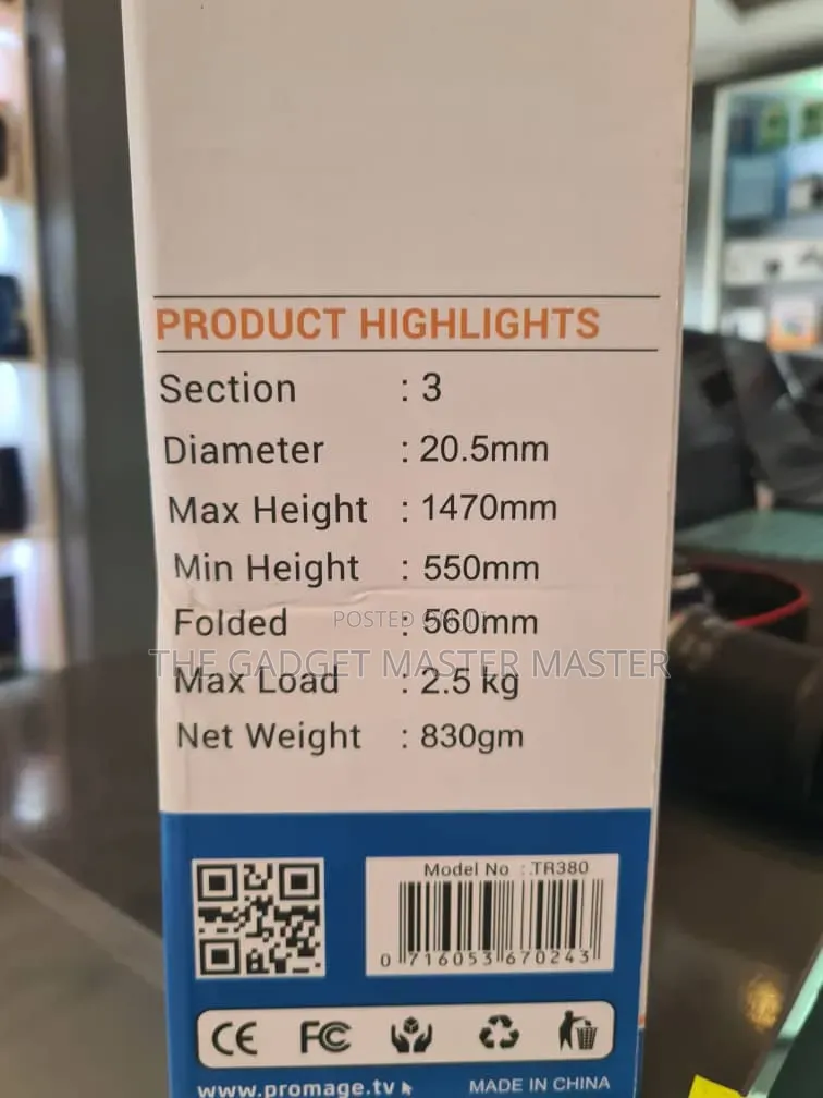 Promage Tr380 Professional Light Weight Tripod