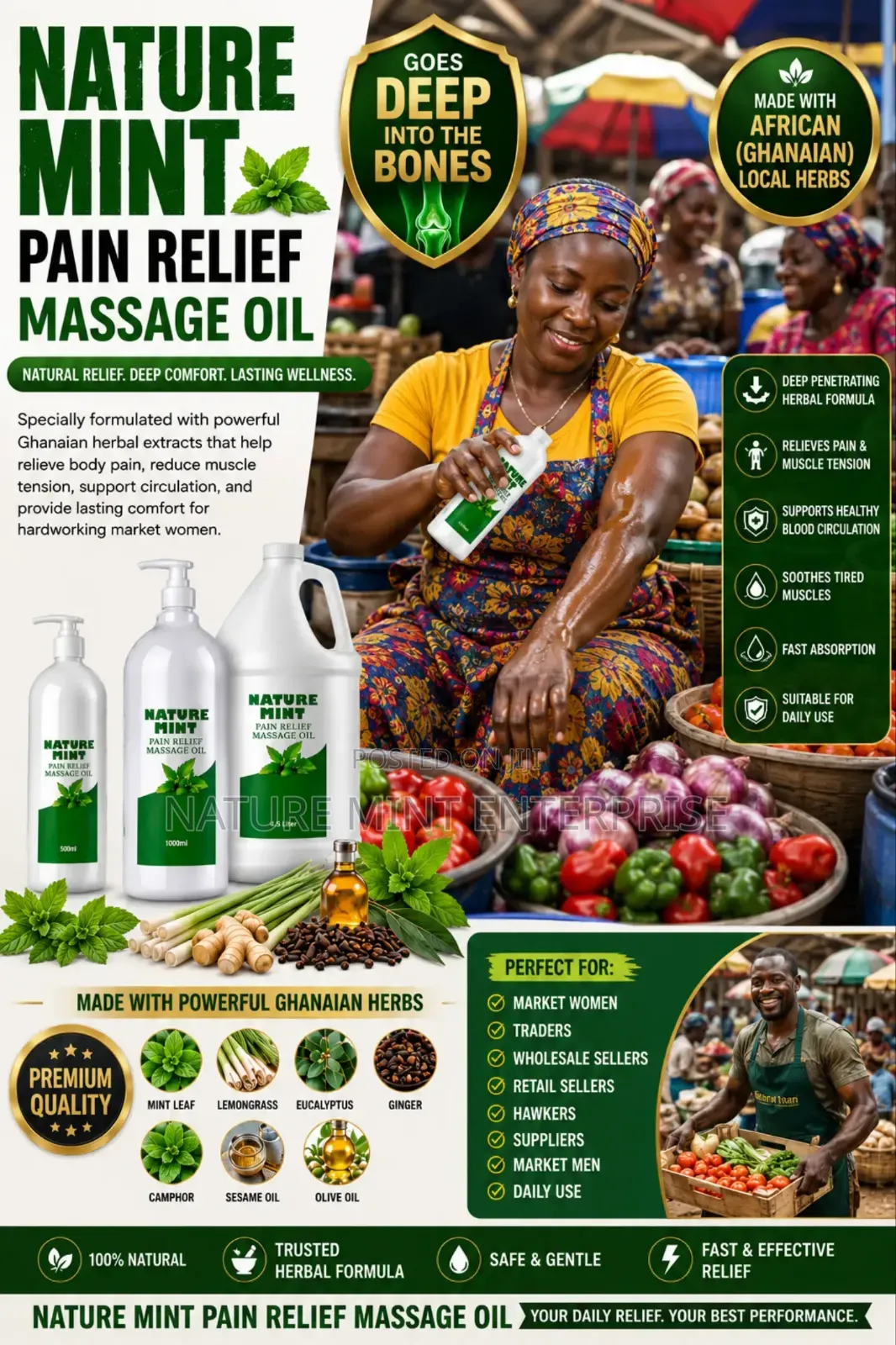 Nature Mint Pains Relief Massage Oil