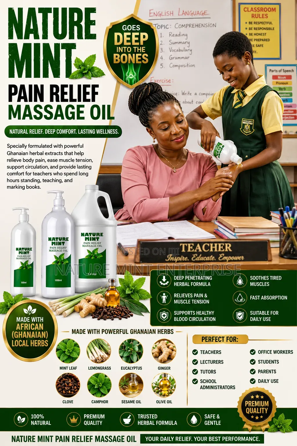 Nature Mint Pains Relief Massage Oil