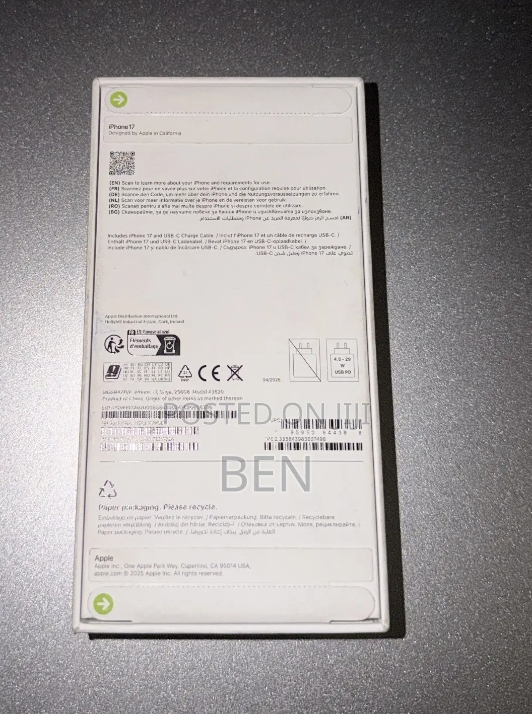 New Apple iPhone 17 256 GB Green