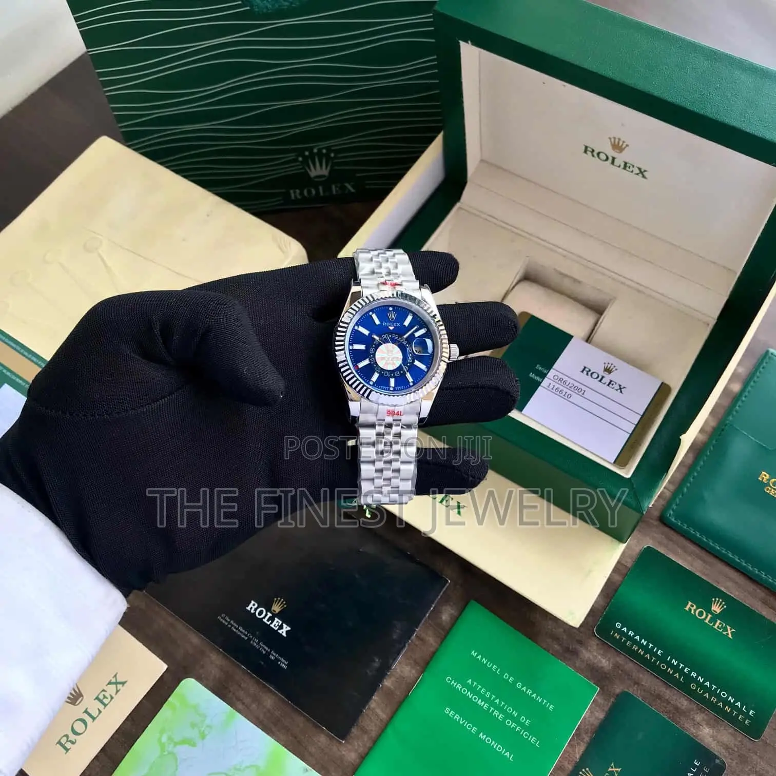 Rolex Sky-Dweller Features a Bright Blue Dial and a Jubilee Bracelet.