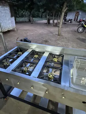 Stainless 6 in 1 Burner With Deep Fryer