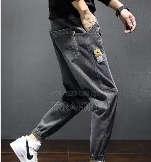 Comfortable Breathing Elastic Denim Jeans-styled Jogger Pants F4 Men