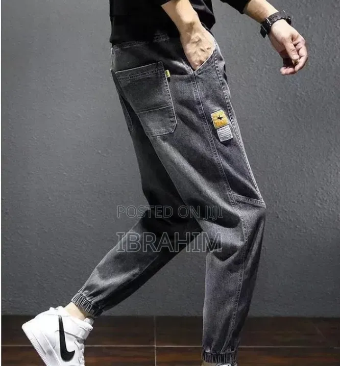 Comfortable Breathing Elastic Denim Jeans-styled Jogger Pants F4 Men