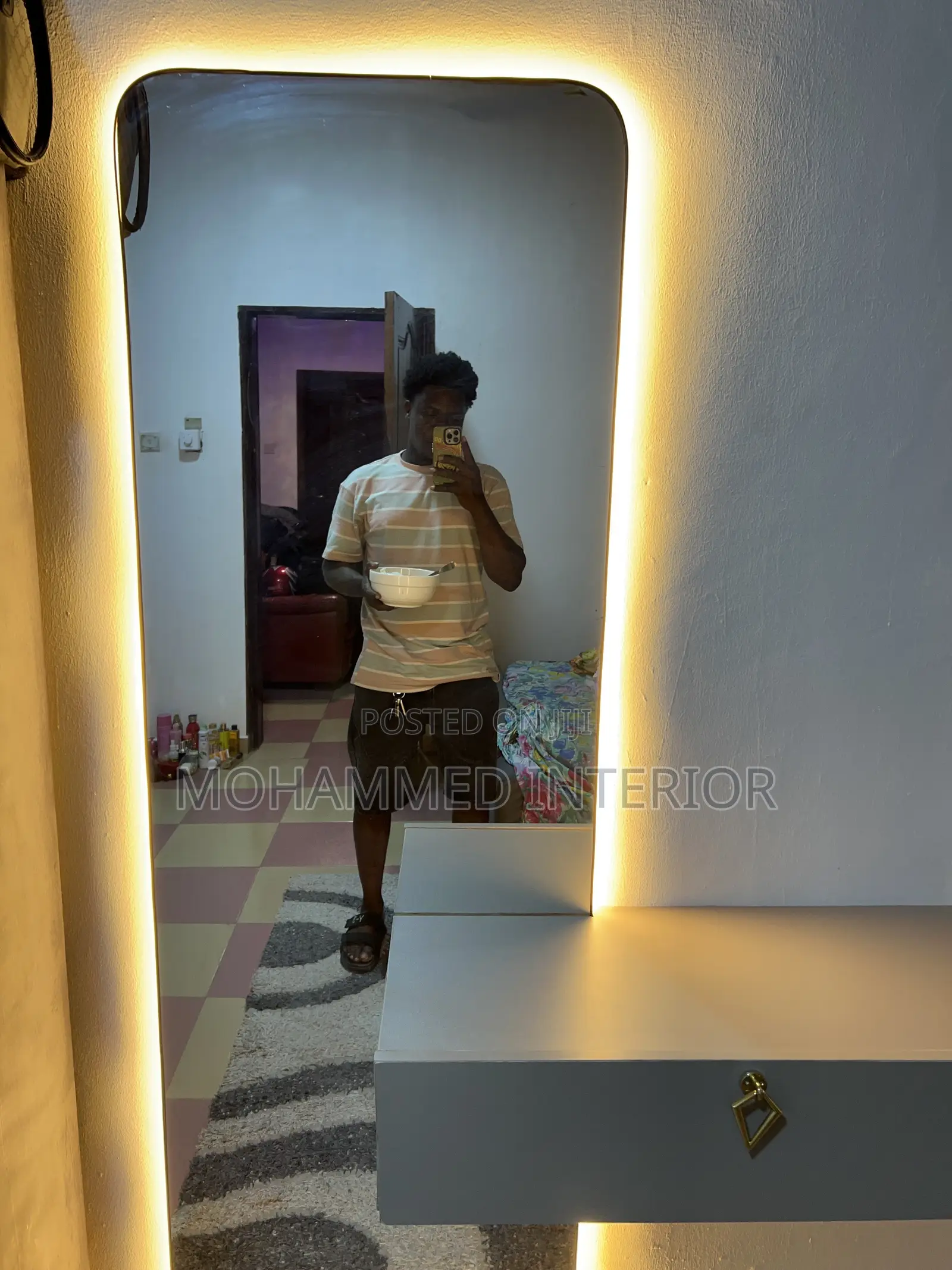 Full Body Mirror With Drawer