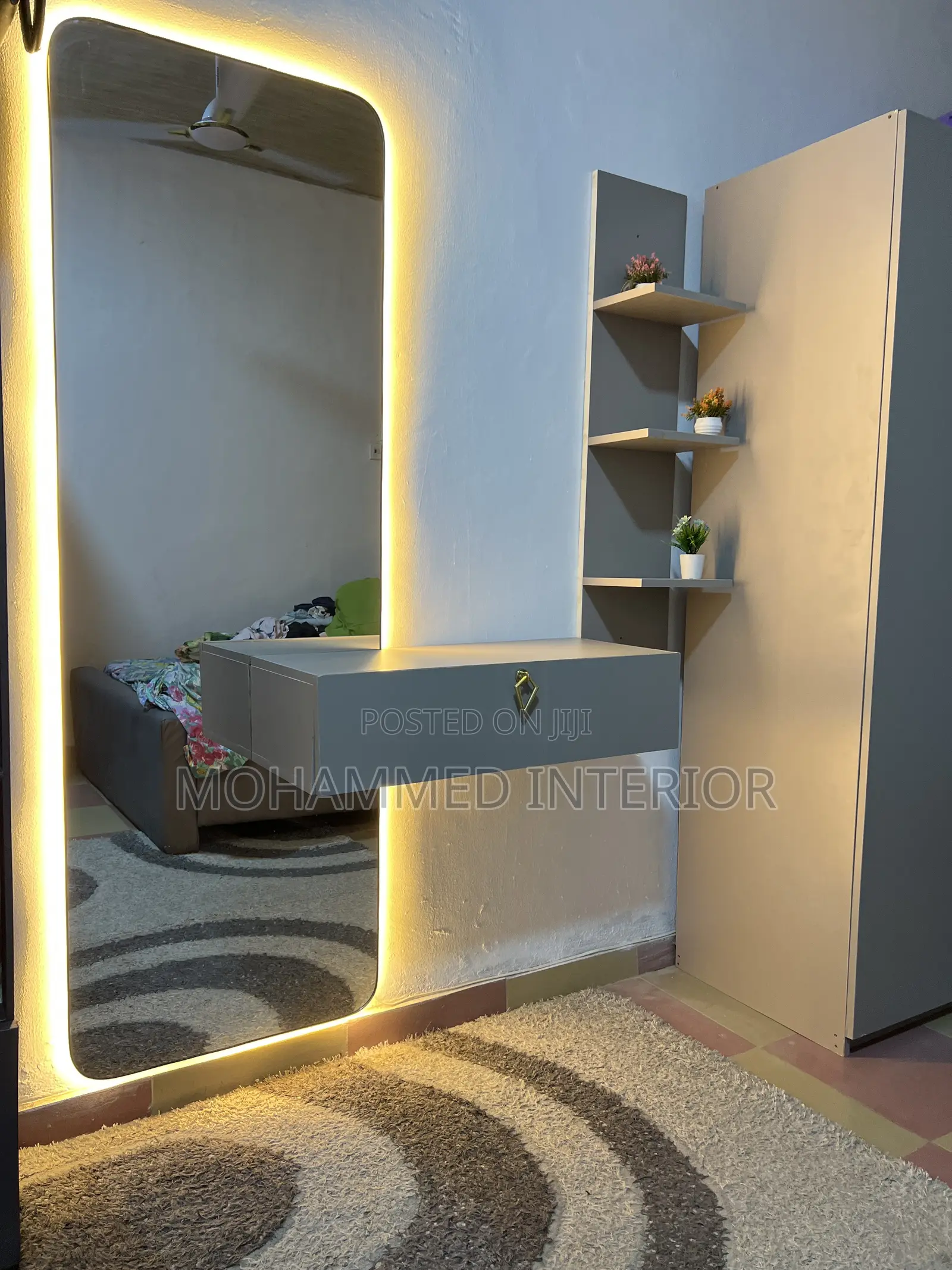 Full Body Mirror With Drawer