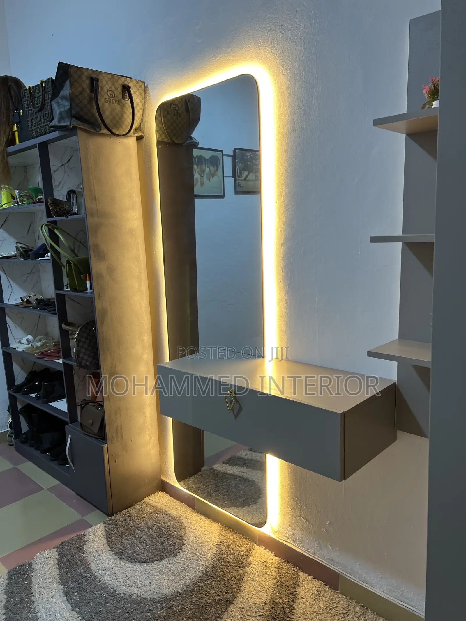 Full Body Mirror With Drawer