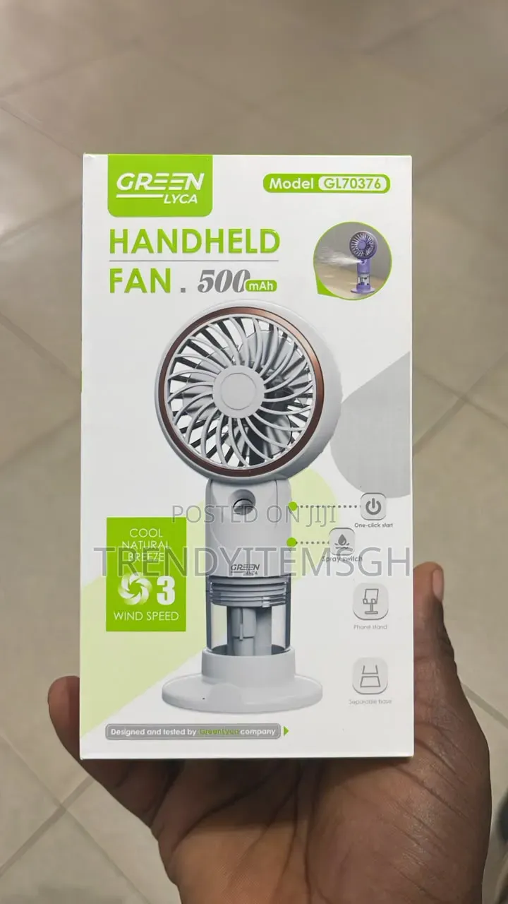 Rechargeable Handheld Mist Fan – 3 Speed Portable Usb Cooling Fan