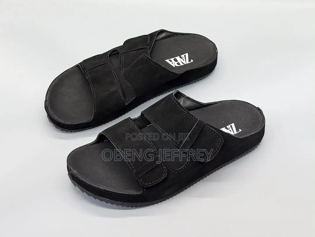 Original Zara Slide Sandals Black and Brown