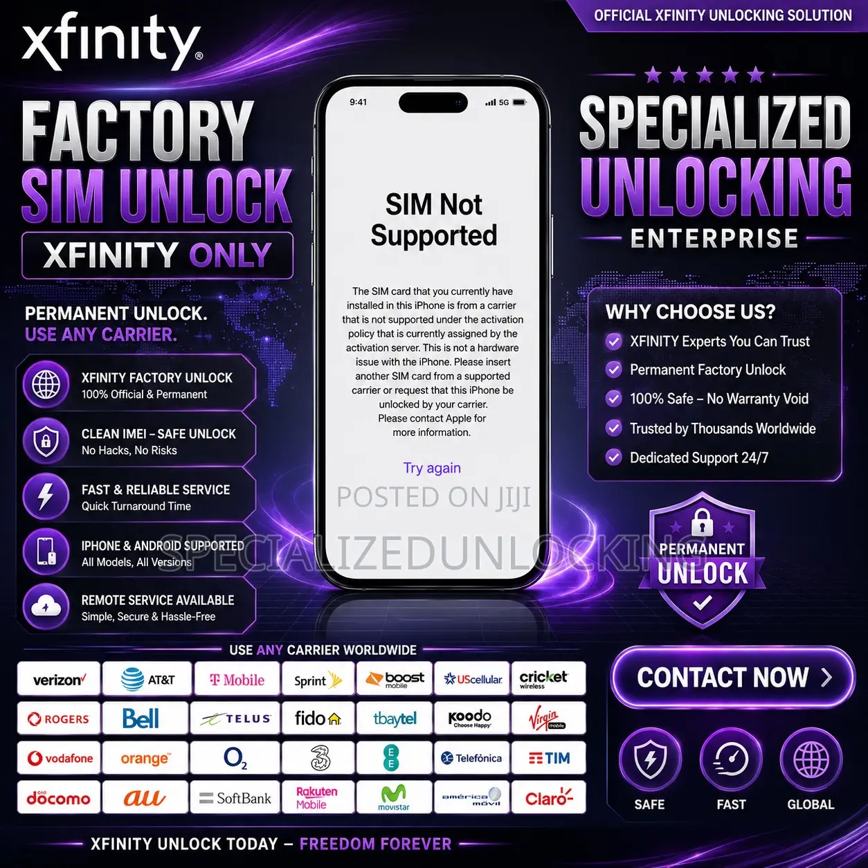 Xfinity Esim Network Unlocking All iPhone Model Carrier