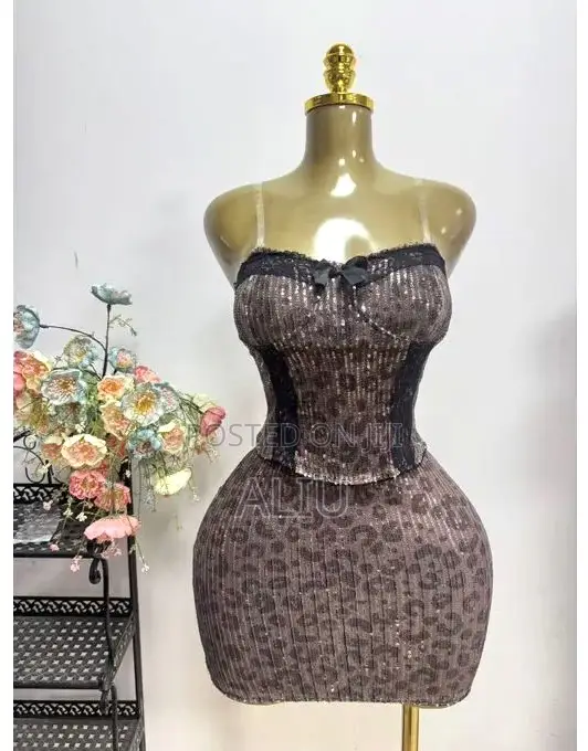Yolanda Leopard Sequin Women’S Bodycon Party Dress