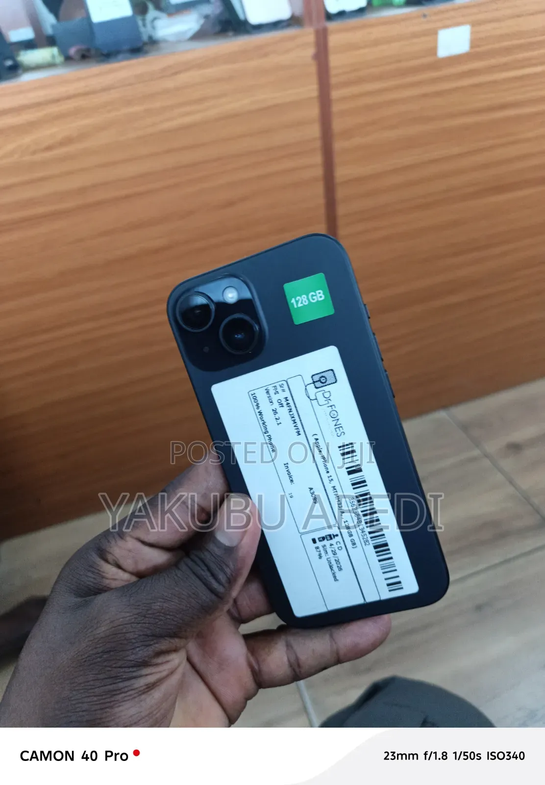 Apple iPhone 15 128 GB Black