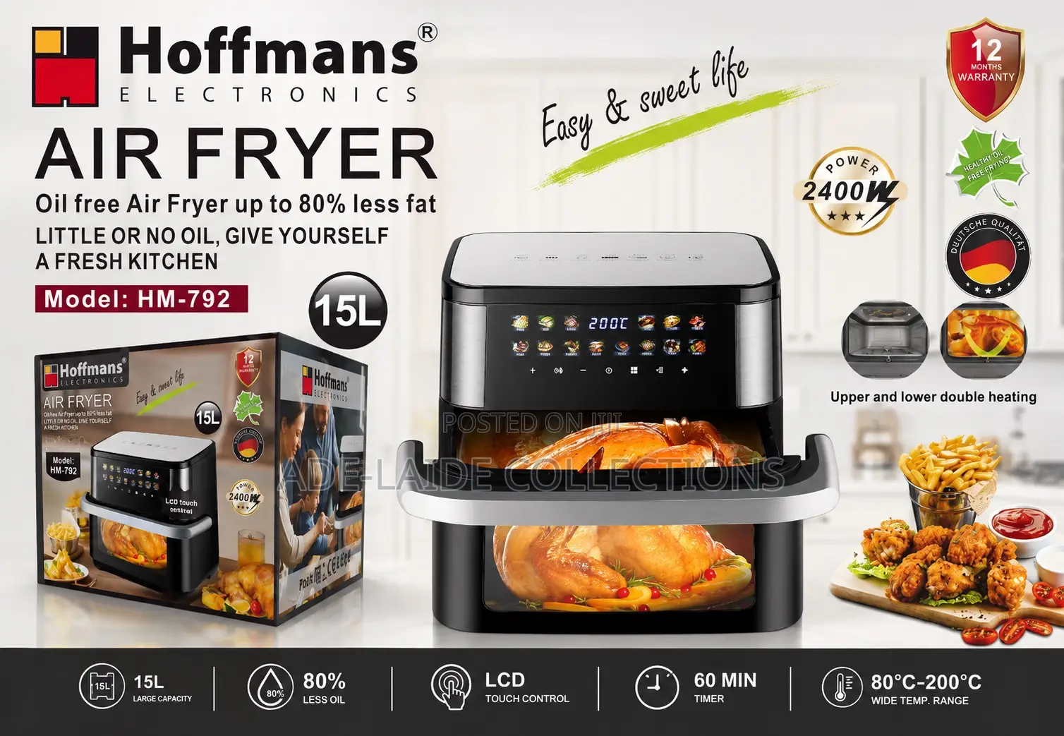 Hoffman Airfryer 15l Hm-792