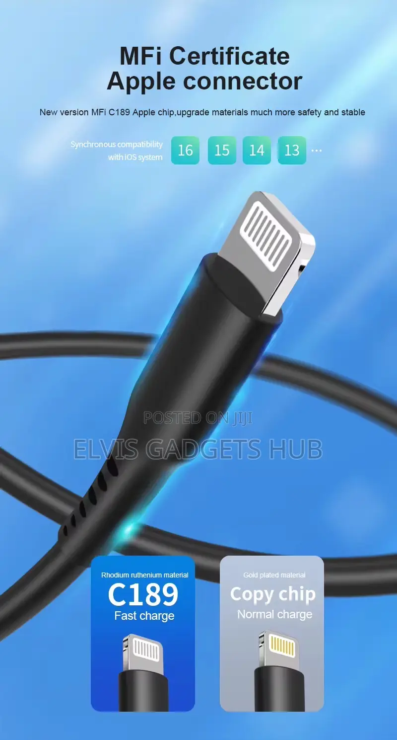 Pd3ow Mfi Certified Fast Charger Usb-C to Lightning Fast Cable