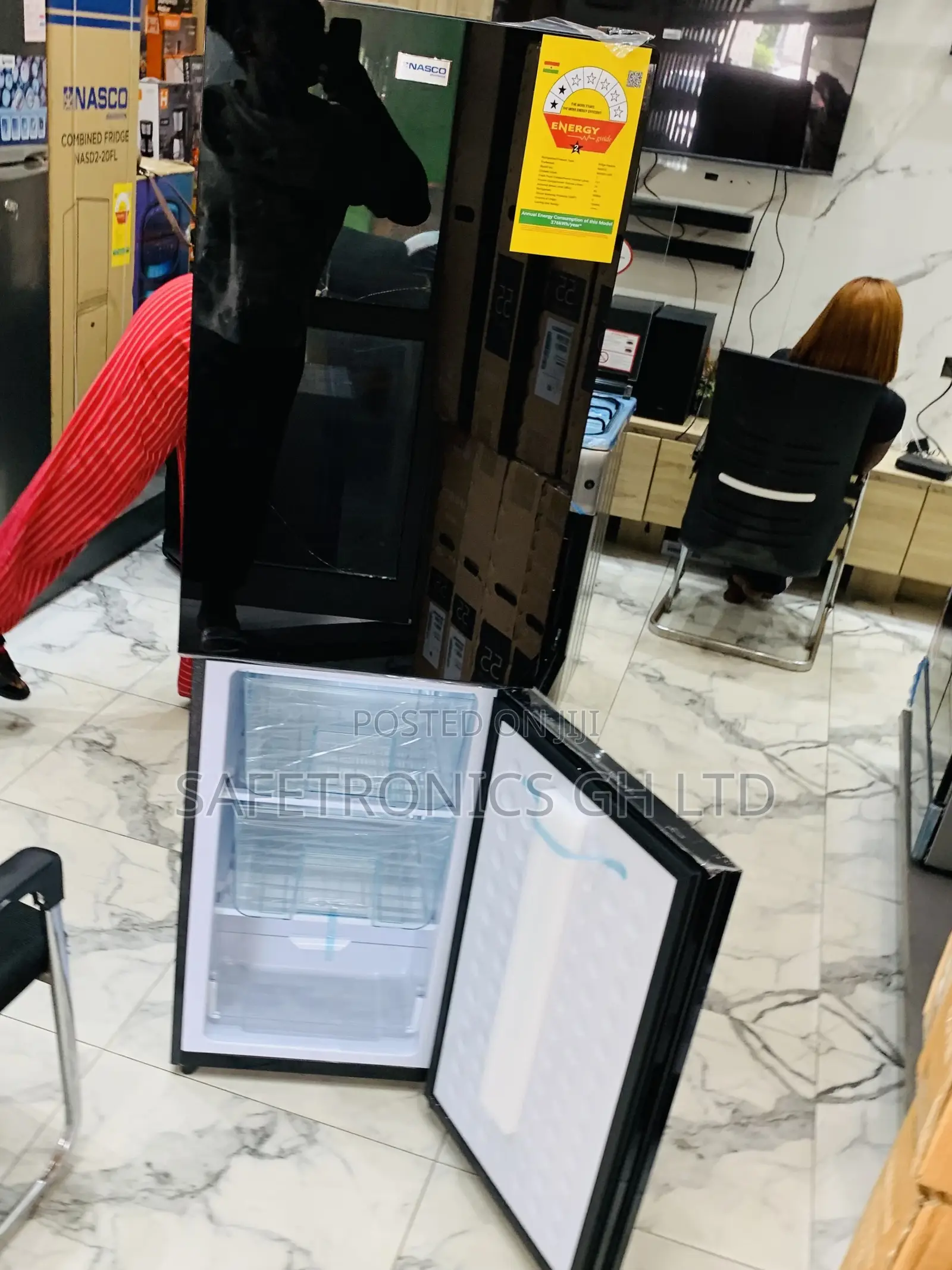 Just Buy Nasco Nasd2-24fl 196litre Double Door Bottom Freezer Mirror