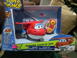 Super Wings, Remote Jett Toy, 360-Degree Rotation, Lights, and Sounds